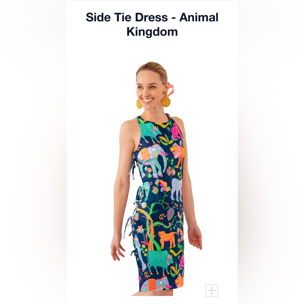 Gretchen Scott Side Tie Dress- Navy Animal Kingdom Xs